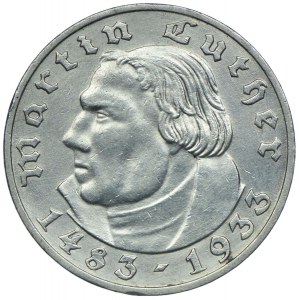Germany, Weimar Republic, 2 marks 1933, A, Berlin, Martin Luther
