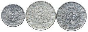 Serie II RP, 2 zloty 1934, 5 zloty 1935-36, Józef Piłsudski (3 pz).