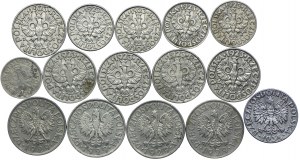 Set II RP, 10 groszy, 20 groszy, 50 groszy, 1 zloty 1923-39 (15 pz.)