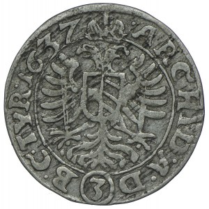 Austria, Ferdynand II, 3 krajcary 1637, Wiedeń