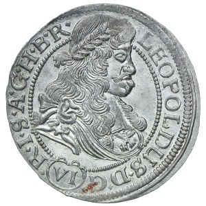 Śląsk, Śląsk pod panowaniem habsburskim, Leopold I, 6 krajcarów 1674, SHS Wrocław