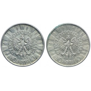 Second Republic set, 10 gold 1936, Jozef Pilsudski (2pcs).