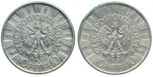 Second Republic set, 10 gold 1936, Jozef Pilsudski (2pcs).
