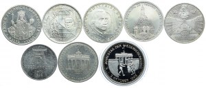 Germany, 5 marks 1971, 10 marks 1990-1998, medal - 5th anniversary of reunification (8pcs).