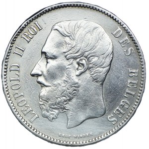Belgia, Leopold II, 5 franków 1873