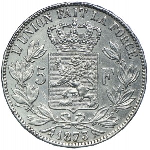 Belgia, Leopold II, 5 franków 1873