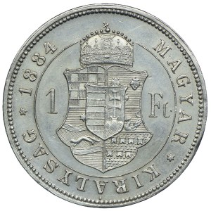 Hungary, Franz Joseph I, 1 forint 1884 KB, Kremnica