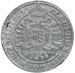 Silesia, Leopold I, 15 krajcars 1664 SHS, Wrocław