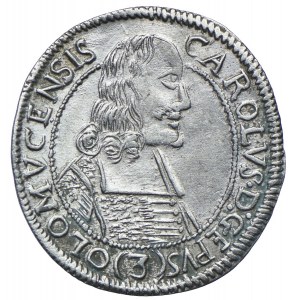 Austria, biskupstwo Ołomuniec, Karol II, 3 krajcary 1666, Ołomuniec