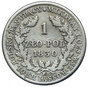 Poland, Kingdom of Poland, Nicholas I, 1 zloty 1830, variety with a dot after ZŁ POL