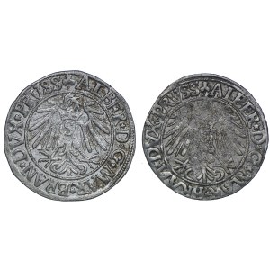 Prusy Ksiażęce, Albert Hohenzollern, grosz 1541, 1544, Królewiec (2szt.)