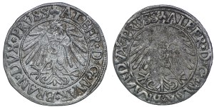 Prussia Ducale, Alberto Hohenzollern, centesimo 1541, 1544, Königsberg (2 pezzi).