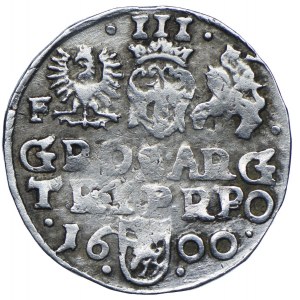 Zygmunt III Waza, trojak 1600 Wschowa, odmiana F przy orle