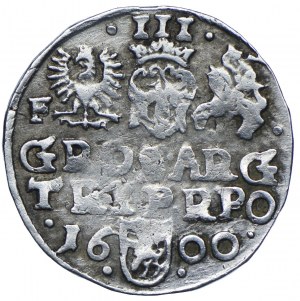 Sigismund III Vasa, trojak 1600 Wschowa, variety F by the eagle