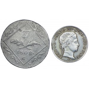 Austria, Franciszek II, 7 krajcarów 1802 C, Praga, Ferdynand I, 5 krajcarów 1840 C, Praga