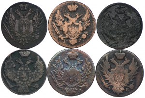 Kingdom of Poland, 1 Polish penny 1817-1839 (6pc).