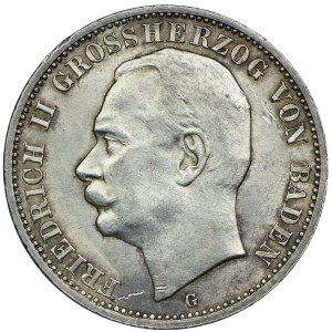 Deutschland, Baden, Friedrich II, 3 Mark 1912 G, Karlsruhe