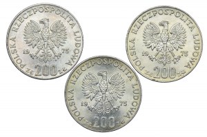 PRL set, 200 gold 1975, XXX anniversary of Victory over Fascism (3pcs).