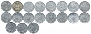 PRL set, 20 pennies 1949-1978 (19pcs).