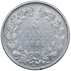 France, Louis Philippe I, 5 francs 1846 A, Paris