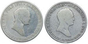 Regno di Polonia, Nicola I, 5 zloty polacchi 1832, 1833 KG, Varsavia (2 pezzi).