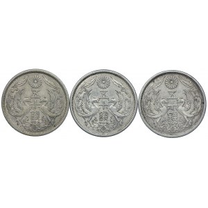 Japonia, 50 sen 1922, 1923, 1928 (3szt.)
