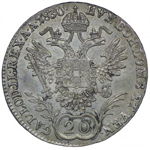 Austria, Francis, 20 krajcars 1830 C, Prague