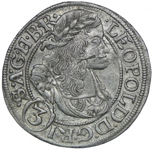 Silesia, Silesia under Habsburg rule, Leopold I, 3 krajcary 1668 Wroclaw