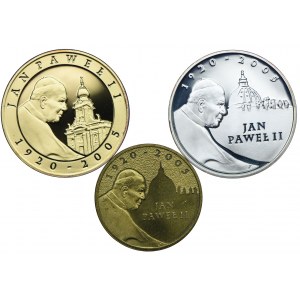 Zestaw III RP, 2 złote, 10 złotych 2005, Jan Paweł II (3szt.)