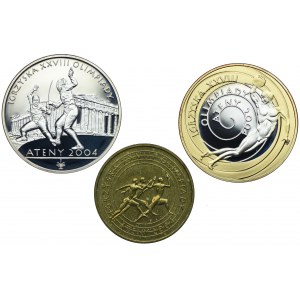 Zestaw III RP, 2 złote, 10 złotych 2004 Igrzyska Olimpijskie-Ateny 2004 (3szt.)