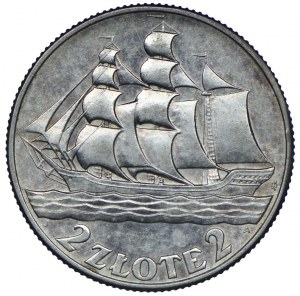 2 gold 1936, Sailing ship