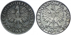 Second Republic set, 50 pennies 1938 (2pc).
