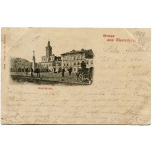 Postkarte Skoczów/Skotschau. Marktplatz