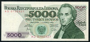 5,000 PLN 1982 - AD -.