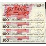 Zestaw banknotów, 100 złotych 1988 - TB - (4szt.)