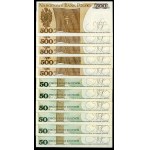 Zestaw banknotów, 50 złotych 1988, 500 złotych 1982 (11szt.)