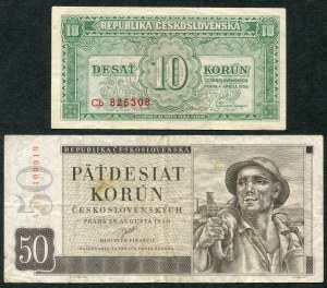 Czechosłowacja, 10, 50 koron 1950
