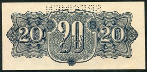 Czechosłowacja, 20 koron 1944 SPECIMEN