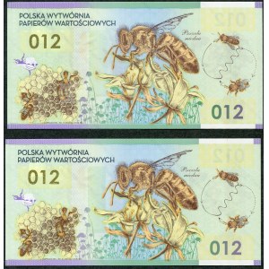 Zestaw banknotów, PWPW, Pszczoła miodna 012