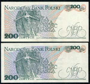 Serie di banconote, 200 zloty 1982/1986 - CN, DC -