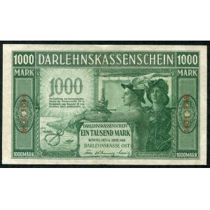 Kaunas, 1,000 marks 1918 - A - 7 figures, green signatures