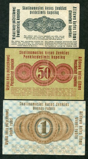 Poznan, 20 kopecks 1916, 50 kopecks 1916, 1 rouble 1916 (3pc).