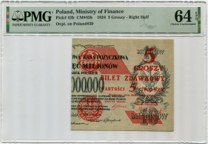 5 penny 1924, metà destra PMG 64 EPQ