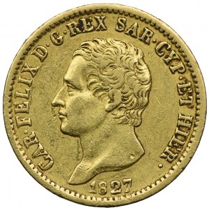 Italy, Kingdom of Sardinia, Charles Felix, 20 lira 1827 L, Turin