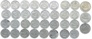 Set PRL, 20 groszy, 50 groszy 1957 (35 pz.)