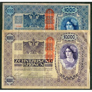 Austria, 1.000, 10.000 koron 1918 (2szt.)