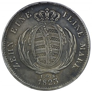 Germania, Sassonia, Federico Augusto I, tallero 1823 IGS, Dresda
