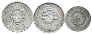 Russie, 50 kopecks 1921, 1922, 20 kopecks 1930 (3pc).