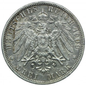 Germany, Prussia, Wilhelm II, 3 marks 1909 A, Berlin