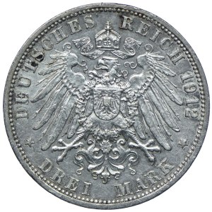 Germany, Prussia, Wilhelm II, 3 marks 1912 A, Berlin